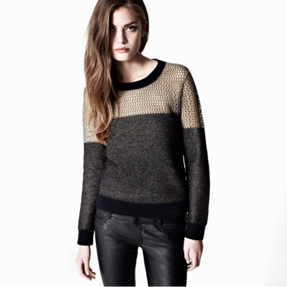 ALL SAINTS‎ Women's EUC Spitalfields Warp Jumper Crewneck Sweater | Size 4